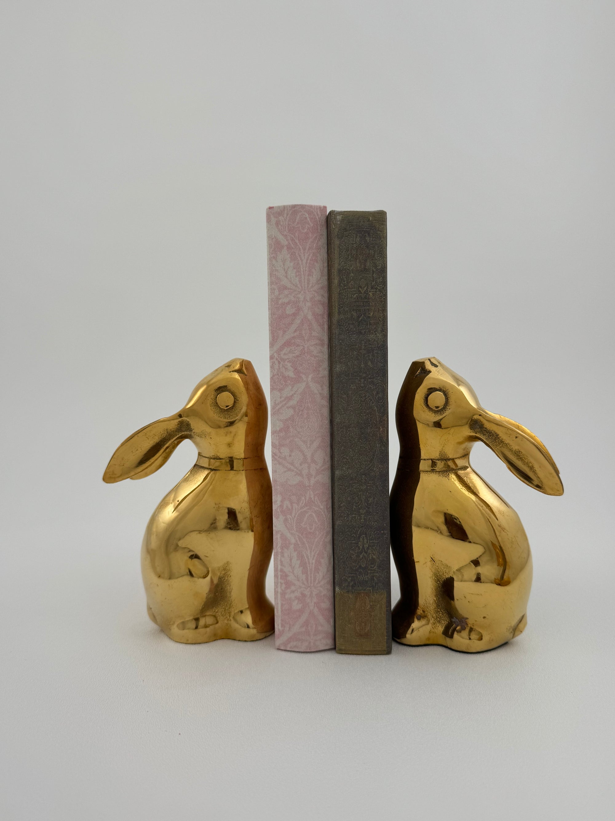 Vintage Brass Moon Gazing Bunnies-A Pair