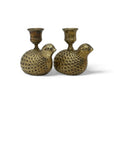 Vintage Brass Pheasant Candlestick Holders-A Pair