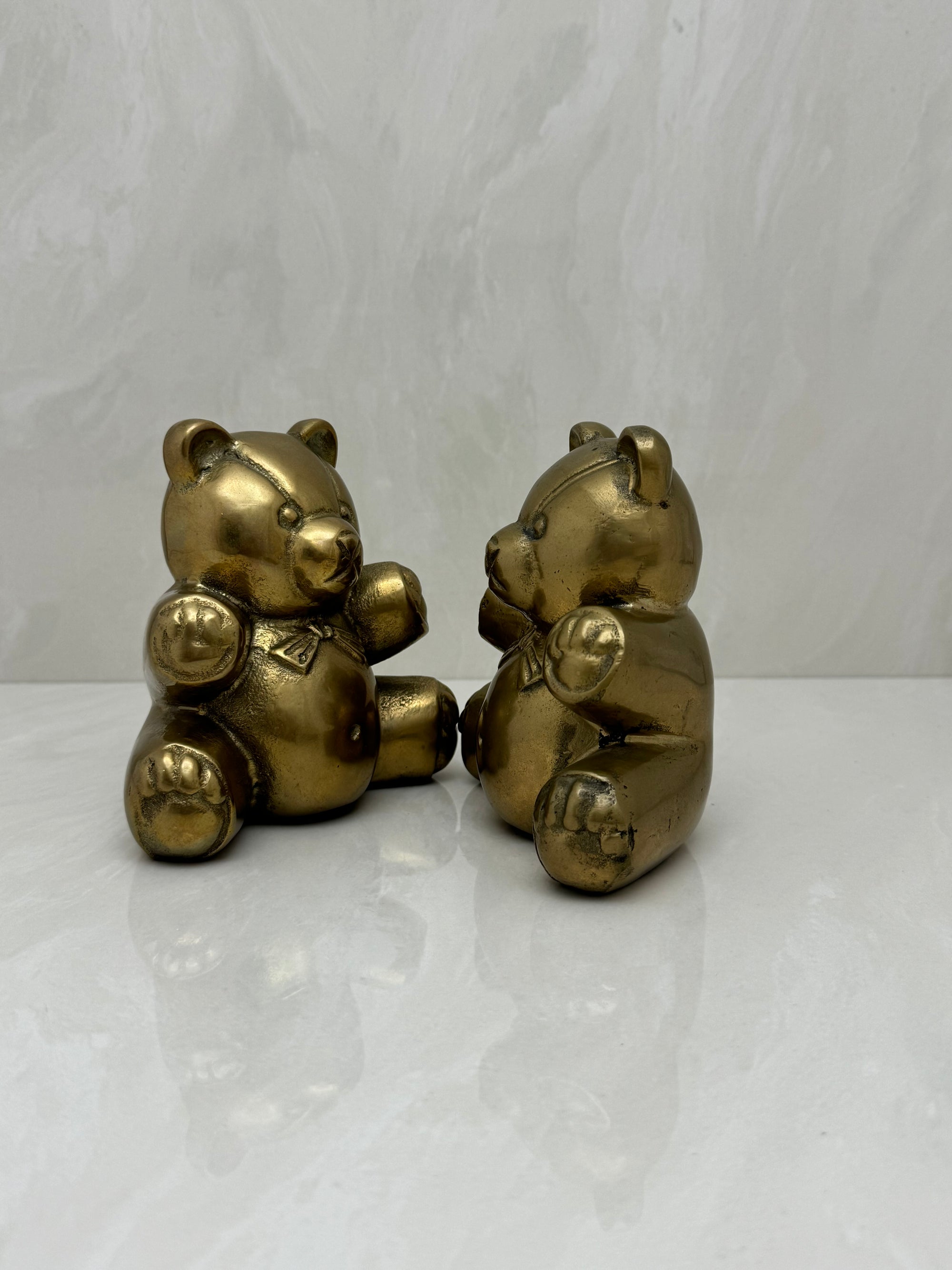 Vintage Brass Teddy Bears-A Pair