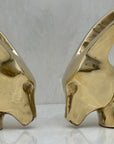 Vintage Brass Rams with Curled Horns-A Pair