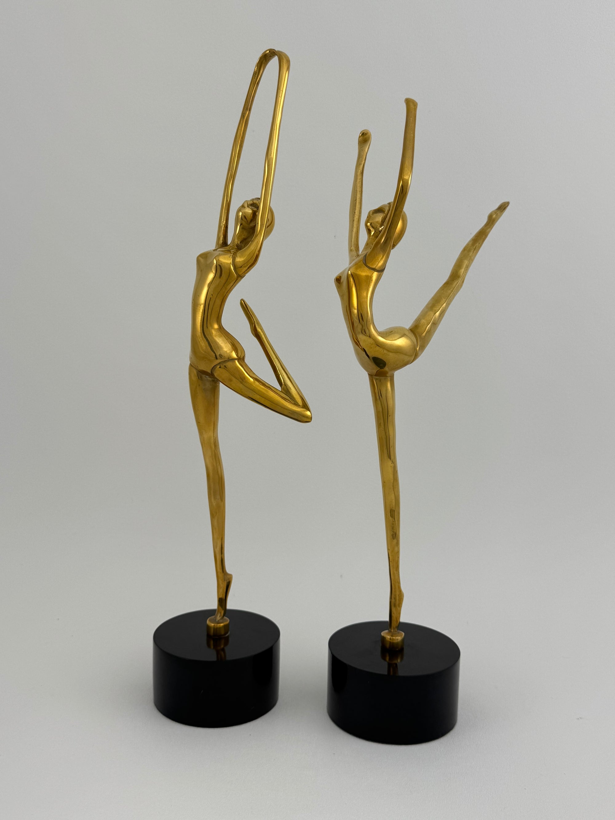 Tall Vintage Brass Ballerina Figurines – Set of Two