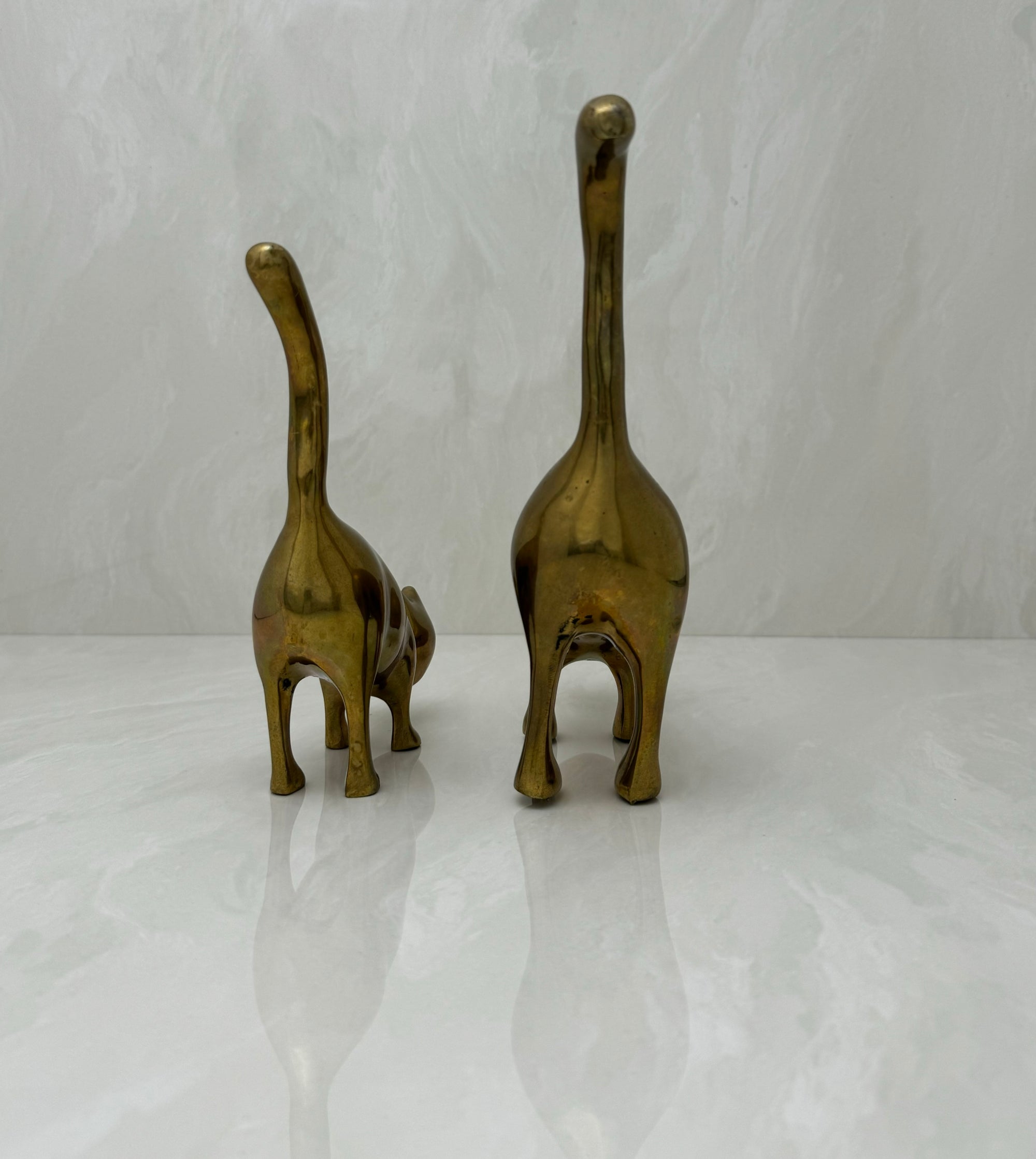 Vintage Brass Cats Tail Up-A Pair