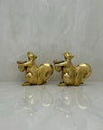 Vintage Bronze Squirrel Candleholders-A Pair