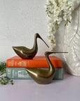 Vintage Brass MCM Sleek Beak Ducks- A Pair