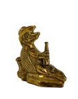 Vintage Brass Beer Drinking Cowboy Armadillo
