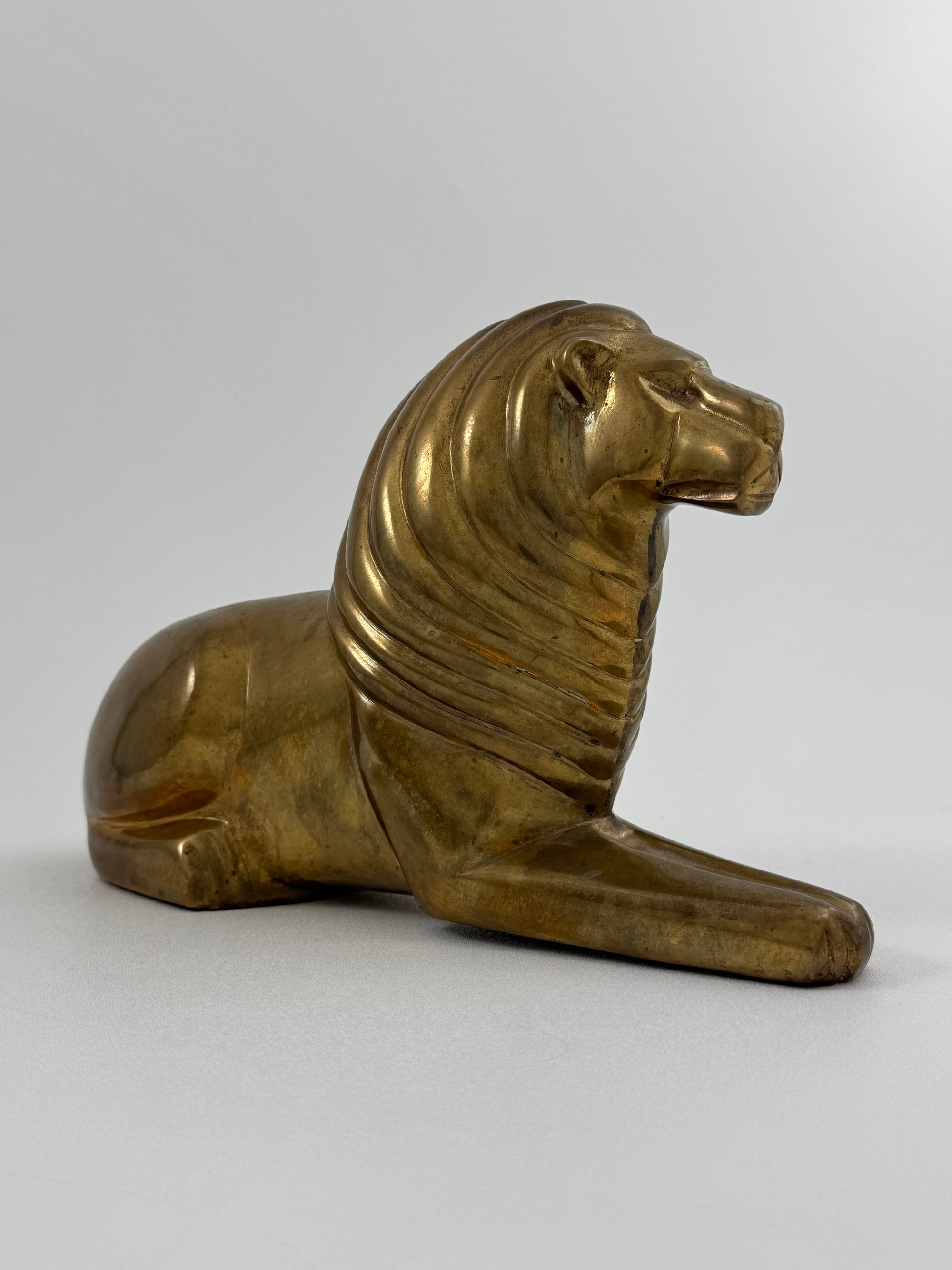 Vintage Brass Lion Sculpture – 1983 Dara International