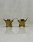 Vintage Brass Hand Etched Candle Holders-A Pair