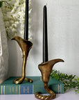 Vintage Brass Tulip Candlestick Holders-A Pair