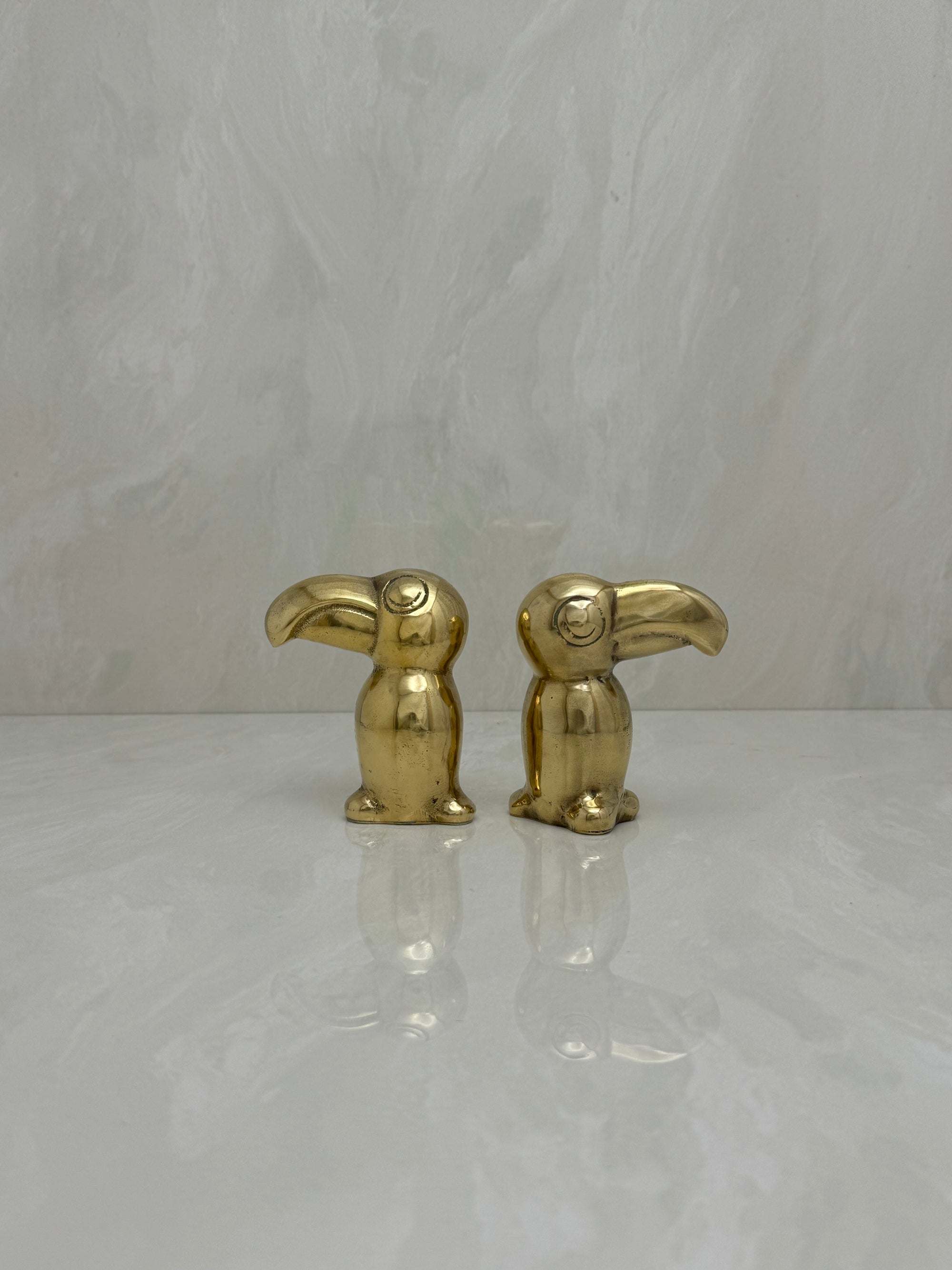 Small Vintage Brass Toucans-A Pair