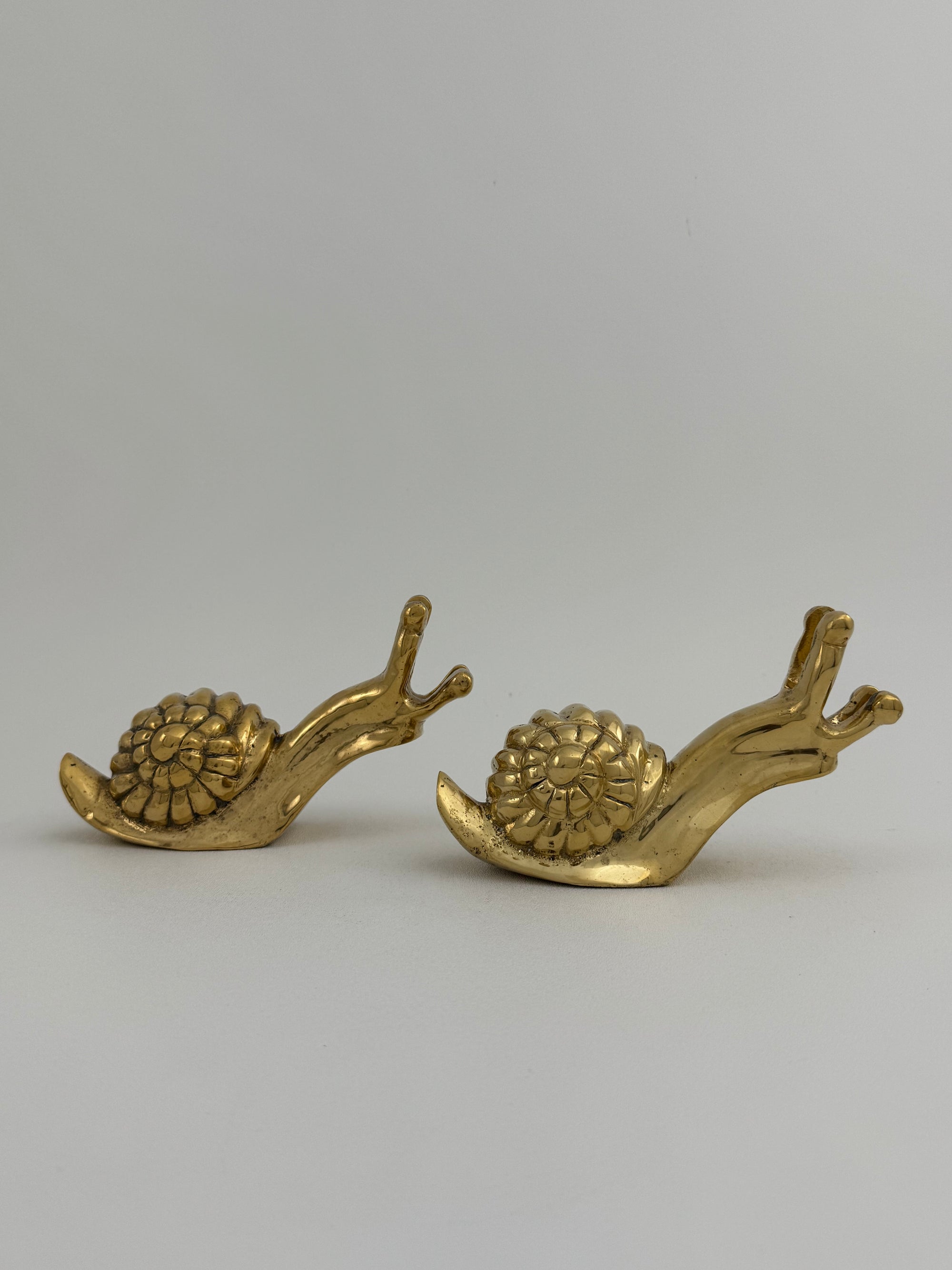 Vintage Brass MCM Snails-A Pair