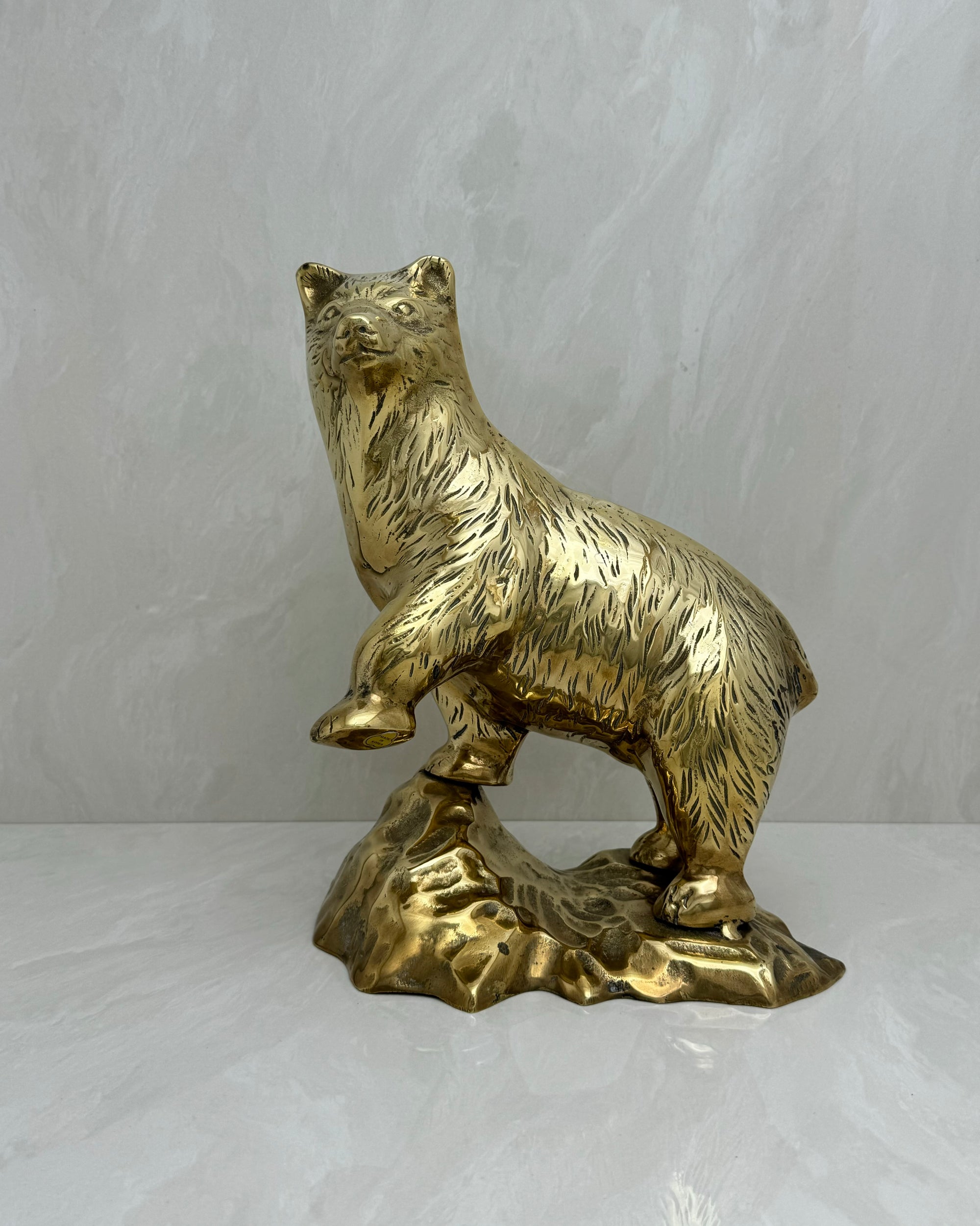 Large Vintage Brass Bear