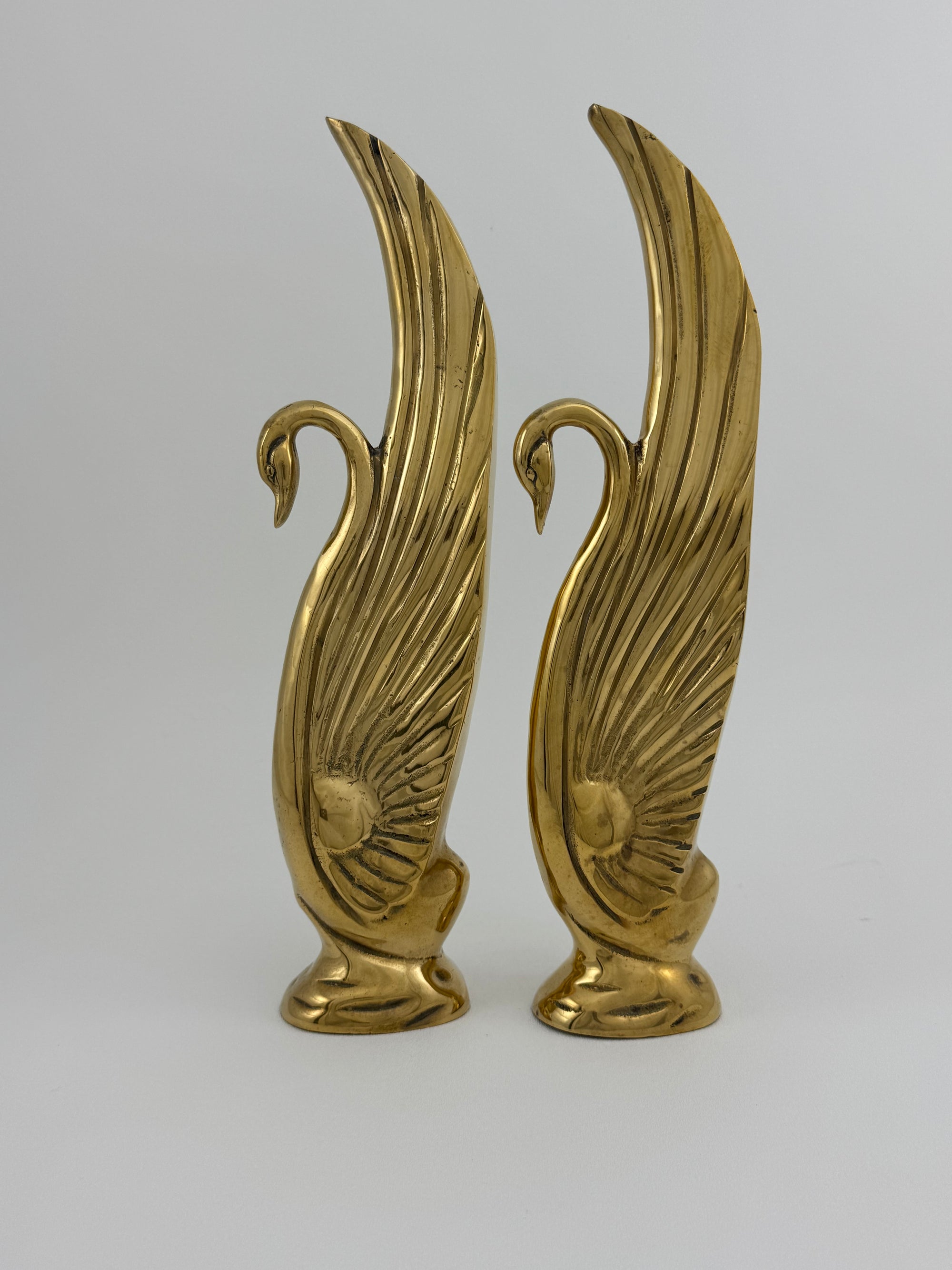 Vintage Brass Swans-A Pair