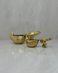 Vintage Brass Frogs Pulling Snails- A Pair