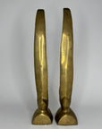 Pair Vintage Swan Bookends 15” | Brass Bird Sculptures, Hollywood Regency Decor