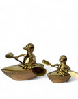 Vintage Brass Duck and Duckling Paddling Boats-A Pair