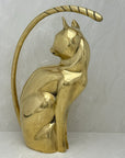 Vintage Brass Stylized Long Tailed Cat-MCM By Dolbi Cashier