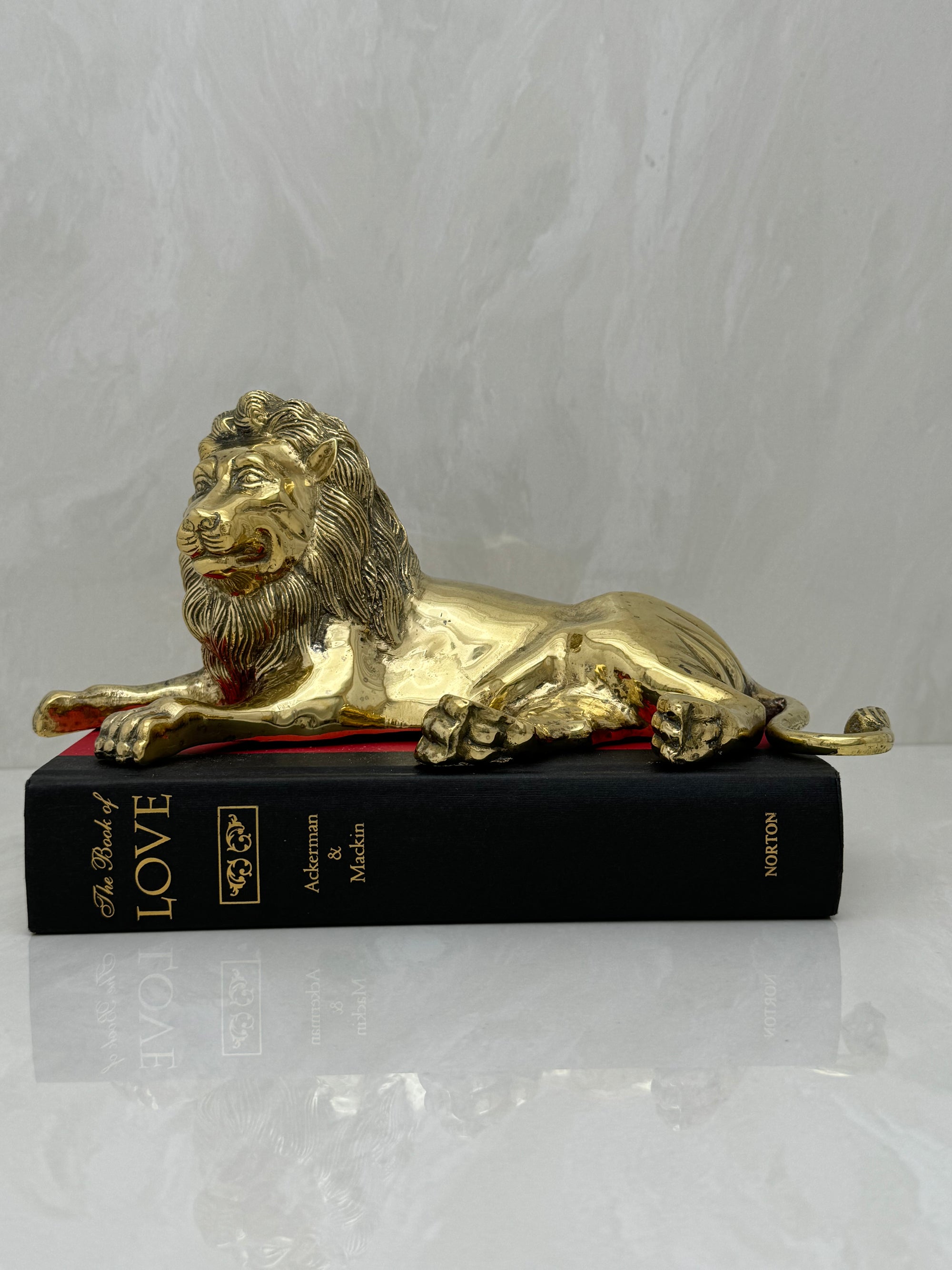 Highly Detailed Vintage Brass Lion