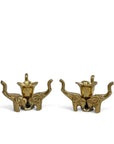 Vintage Brass Elephant Candleholders-A Pair