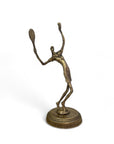 One-Foot Tall Brass Figurine of a Tennis Player