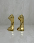 Vintage Brass Cat Head Bookends-A Pair