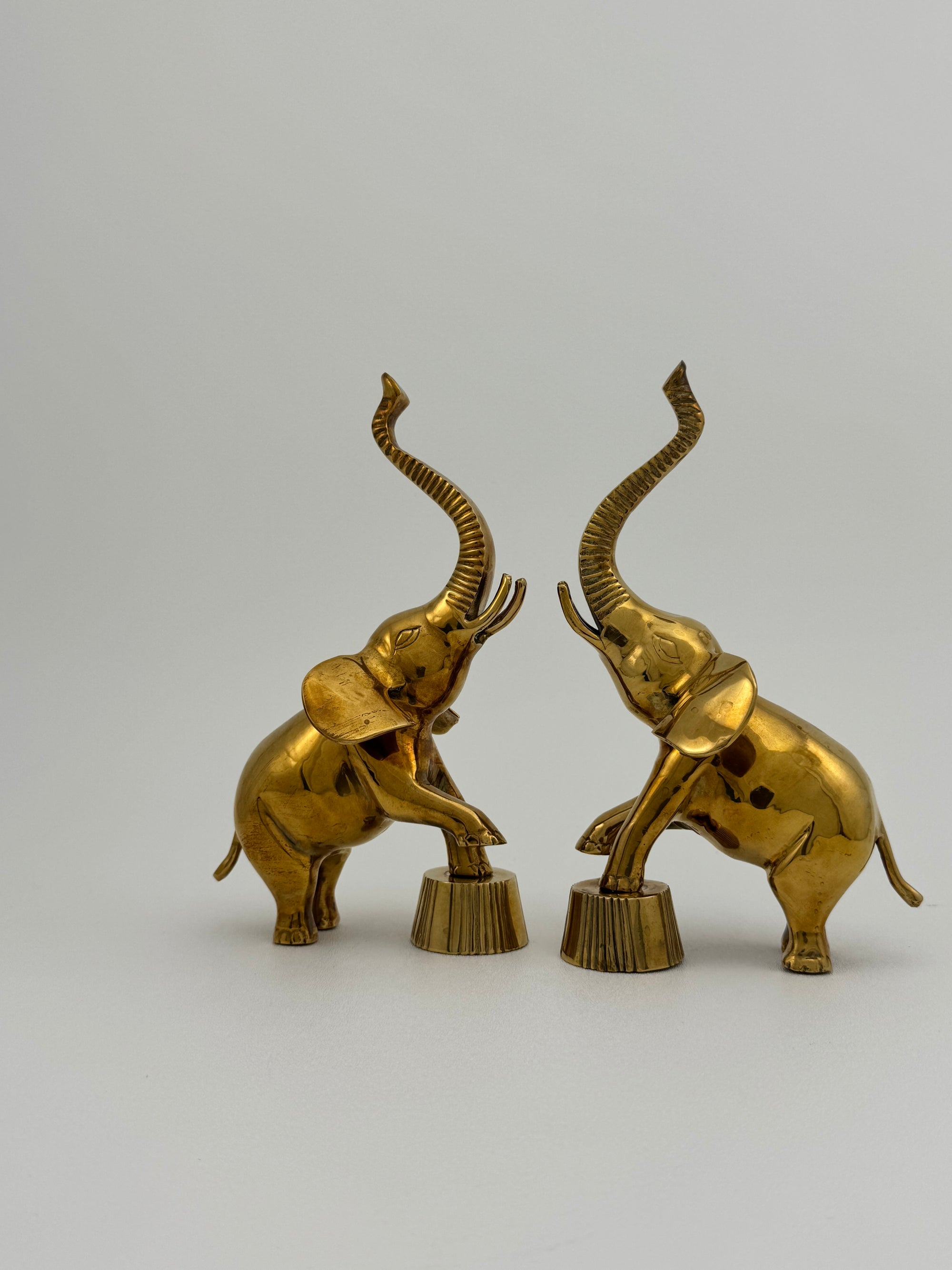 Vintage Brass Circus Elephants- A Pair