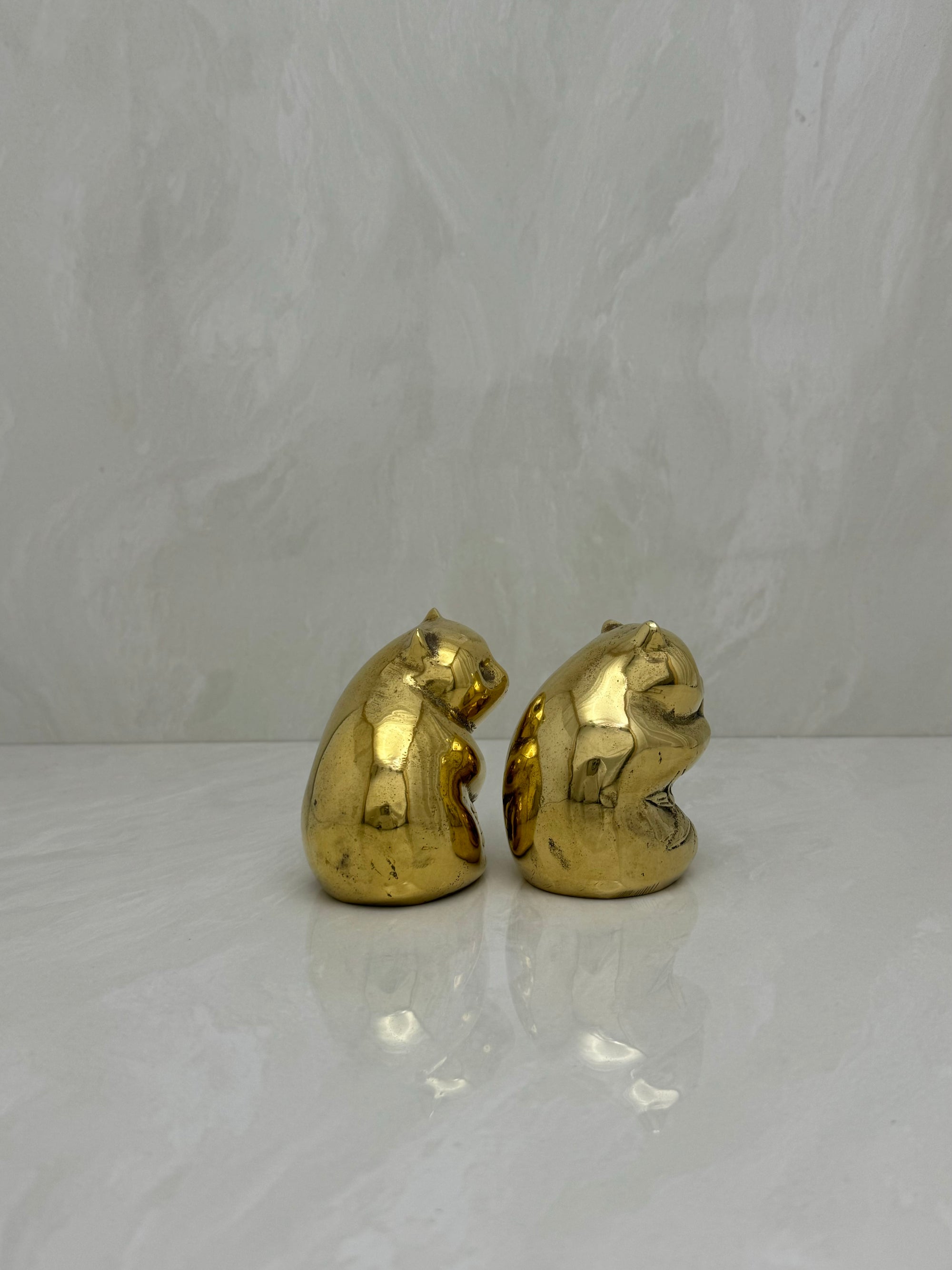 Vintage Brass Panda Bears-A Pair