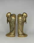 Tall Vintage Brass Pelican Bookends-A Pair