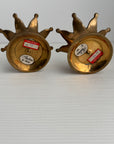 Vintage Brass Crown Candleholders-A Pair