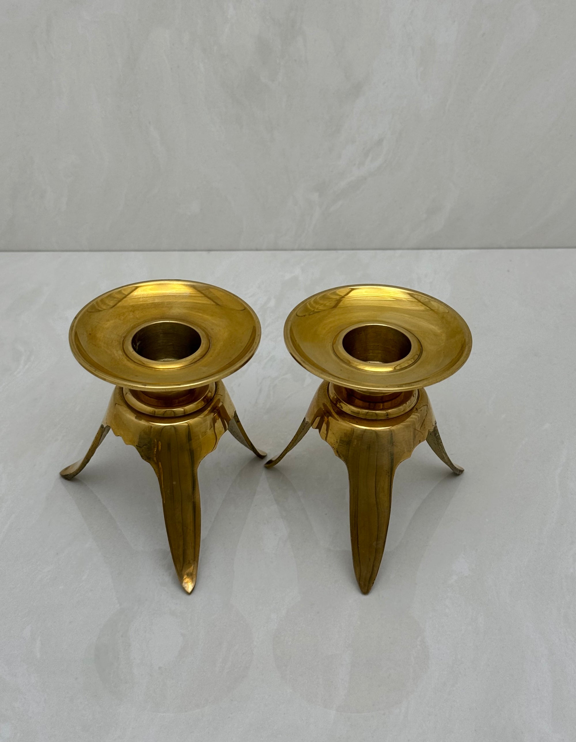 Vintage Brass Candlestick Holders -A Pair