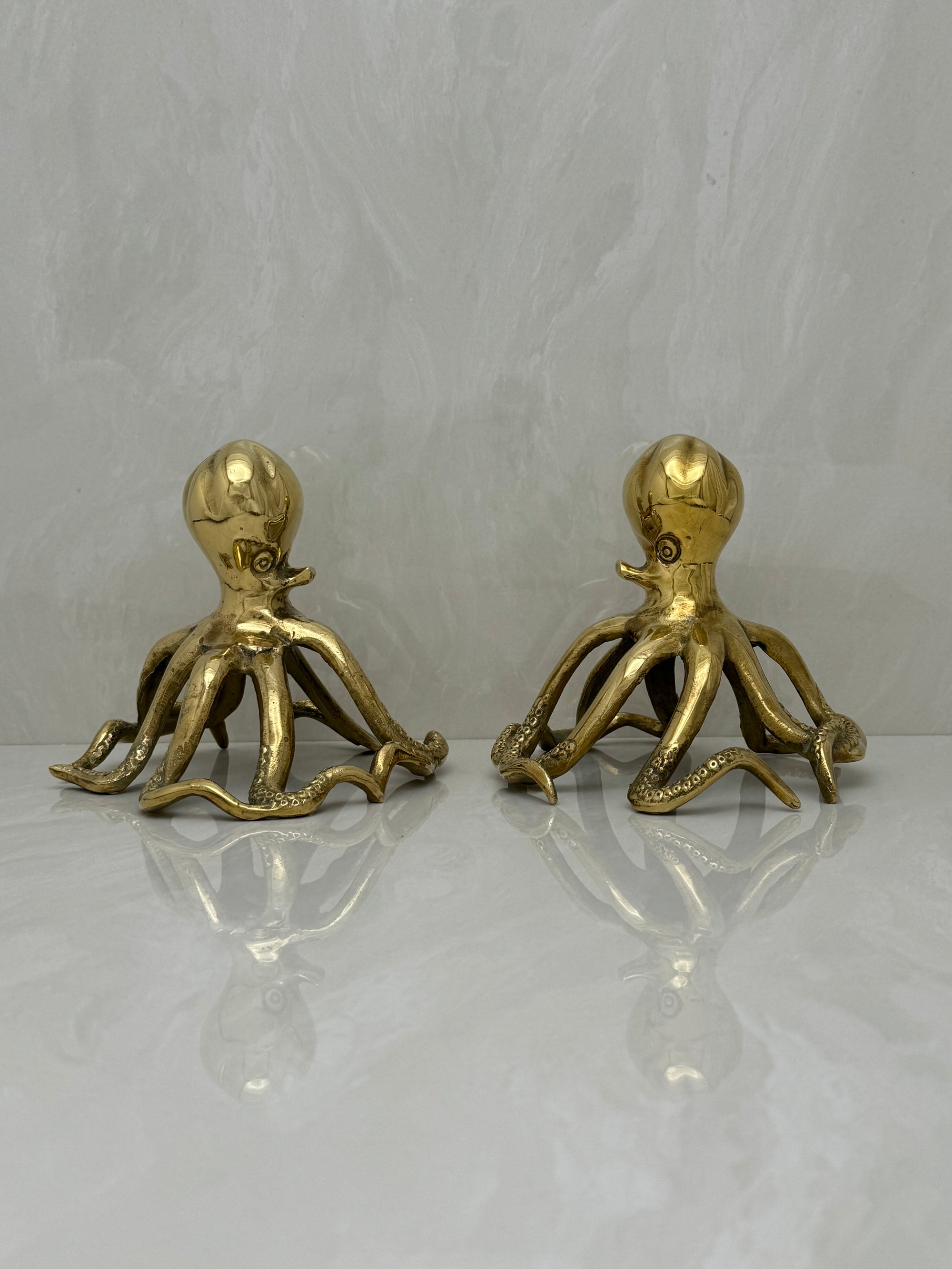 Vintage Brass Octopus- A Pair