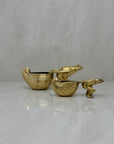 Vintage Brass Frogs Pulling Snails- A Pair