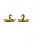 Vintage Small Brass Seahorse Ashtrays-A Pair