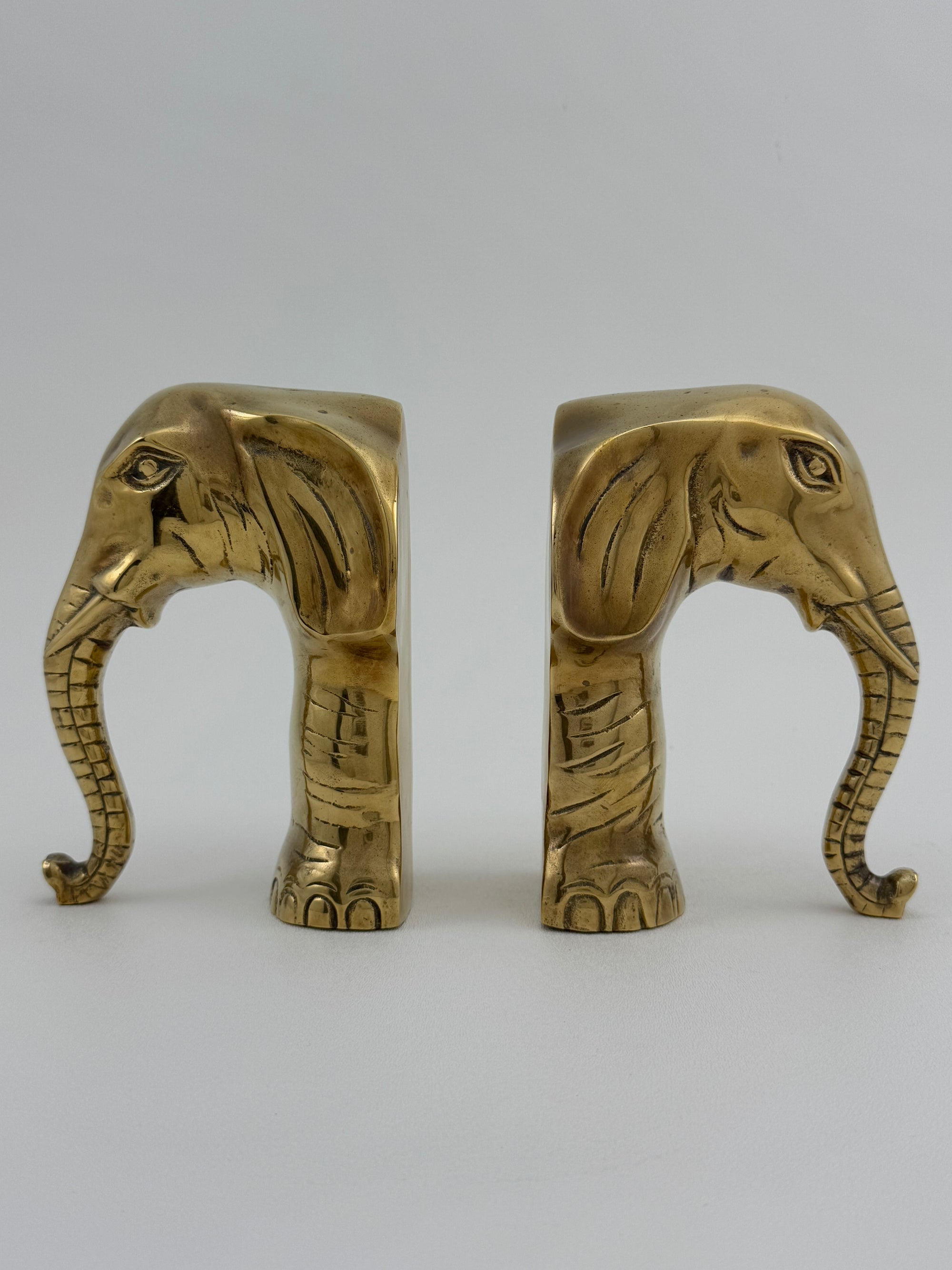 Vintage Brass Elephants- A Pair