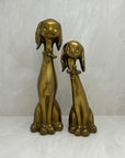 Large Vintage Brass Puppy Duo-A Pair