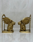 Vintage Brass Gargoyle Bookends- A Pair