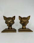 Vintage Brass Fox Head Bookends – The Clever Companions