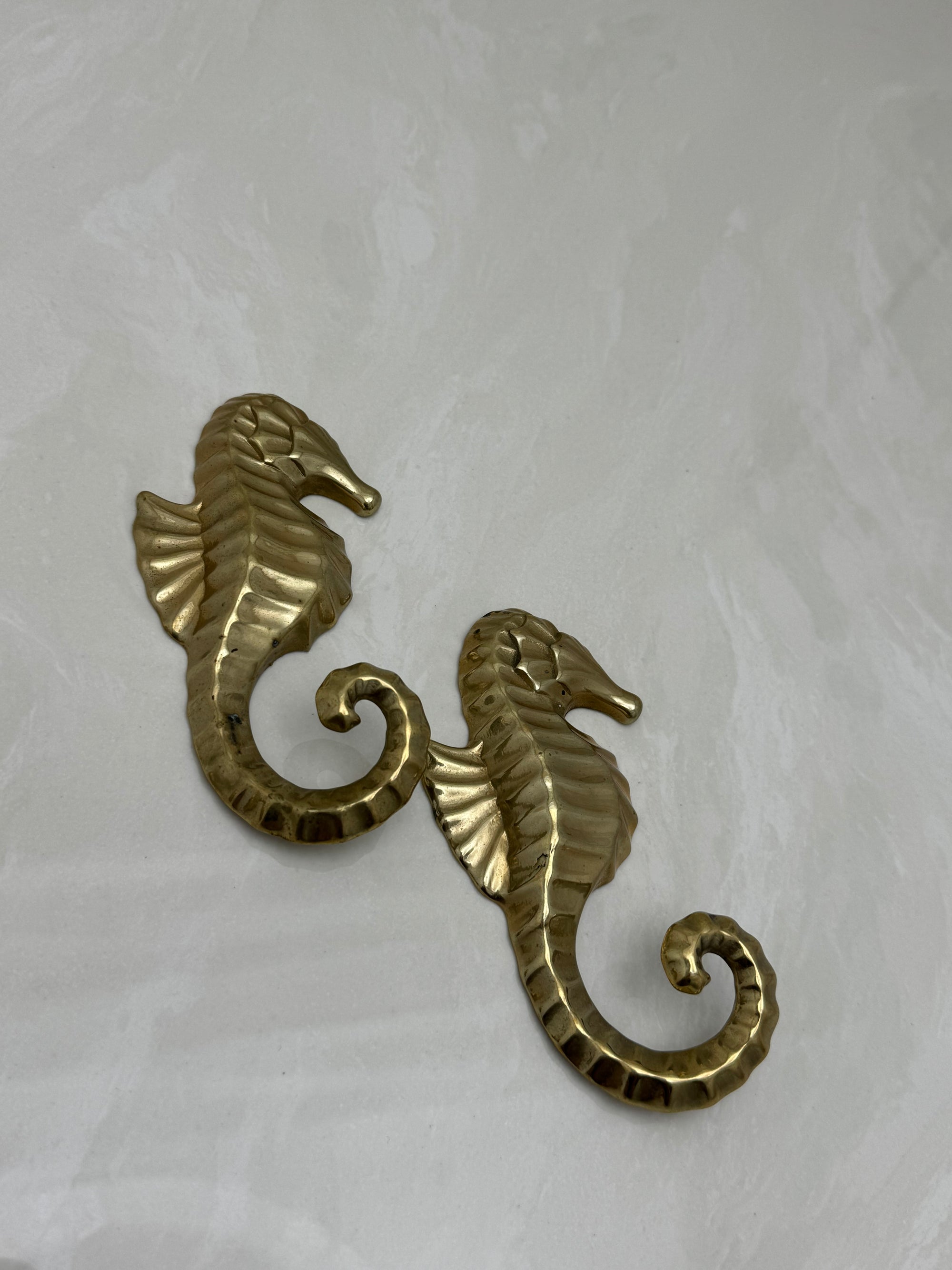 Vintage Brass Seahorse Hooks-A Pair by Hallmark