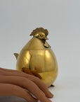 Vintage Brass Hen Lidded Container