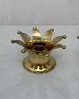 Vintage Brass Crown Candleholders-A Pair