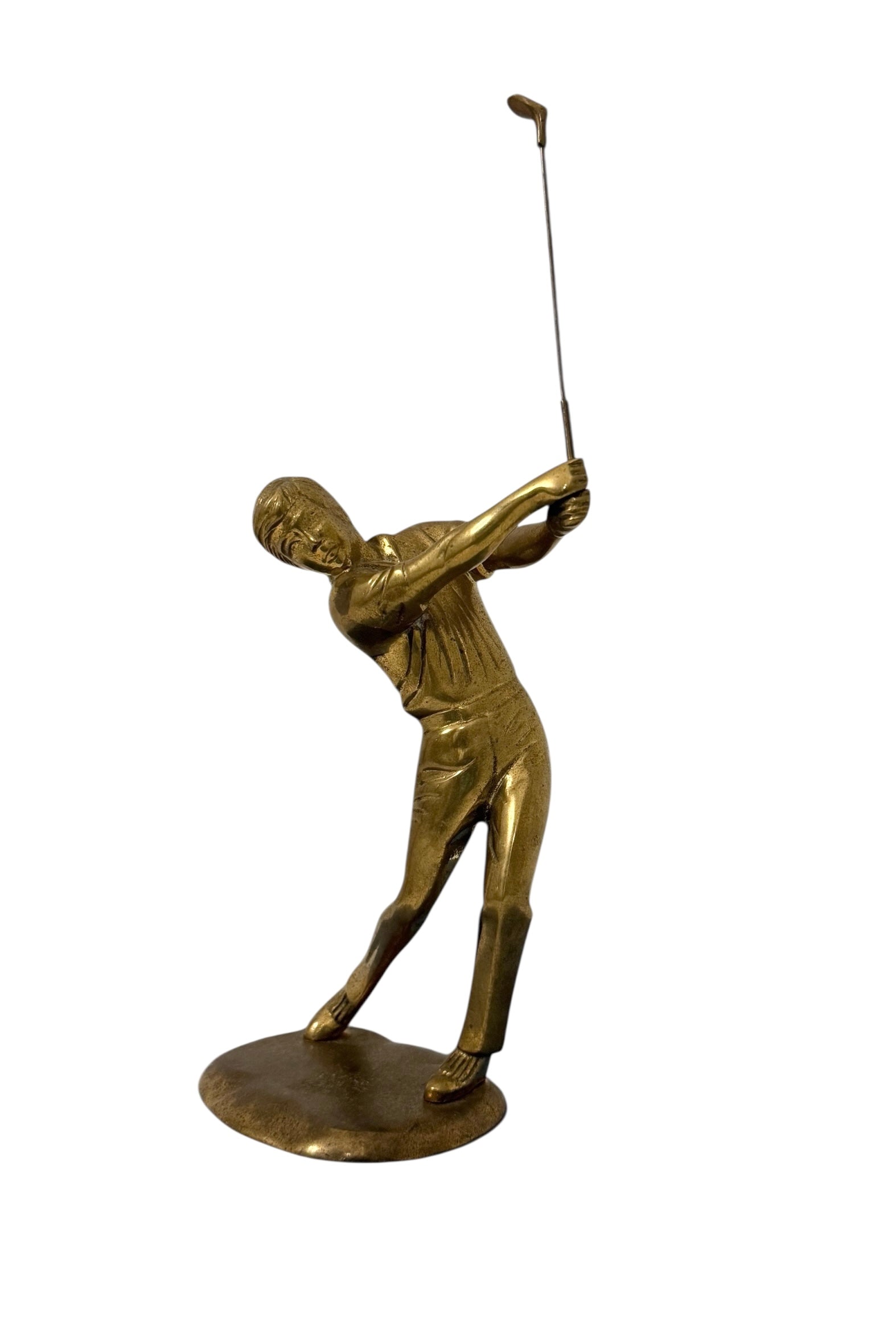 Vintage Brass Golfer in Swing Pose – Andrea by Sadek Collection