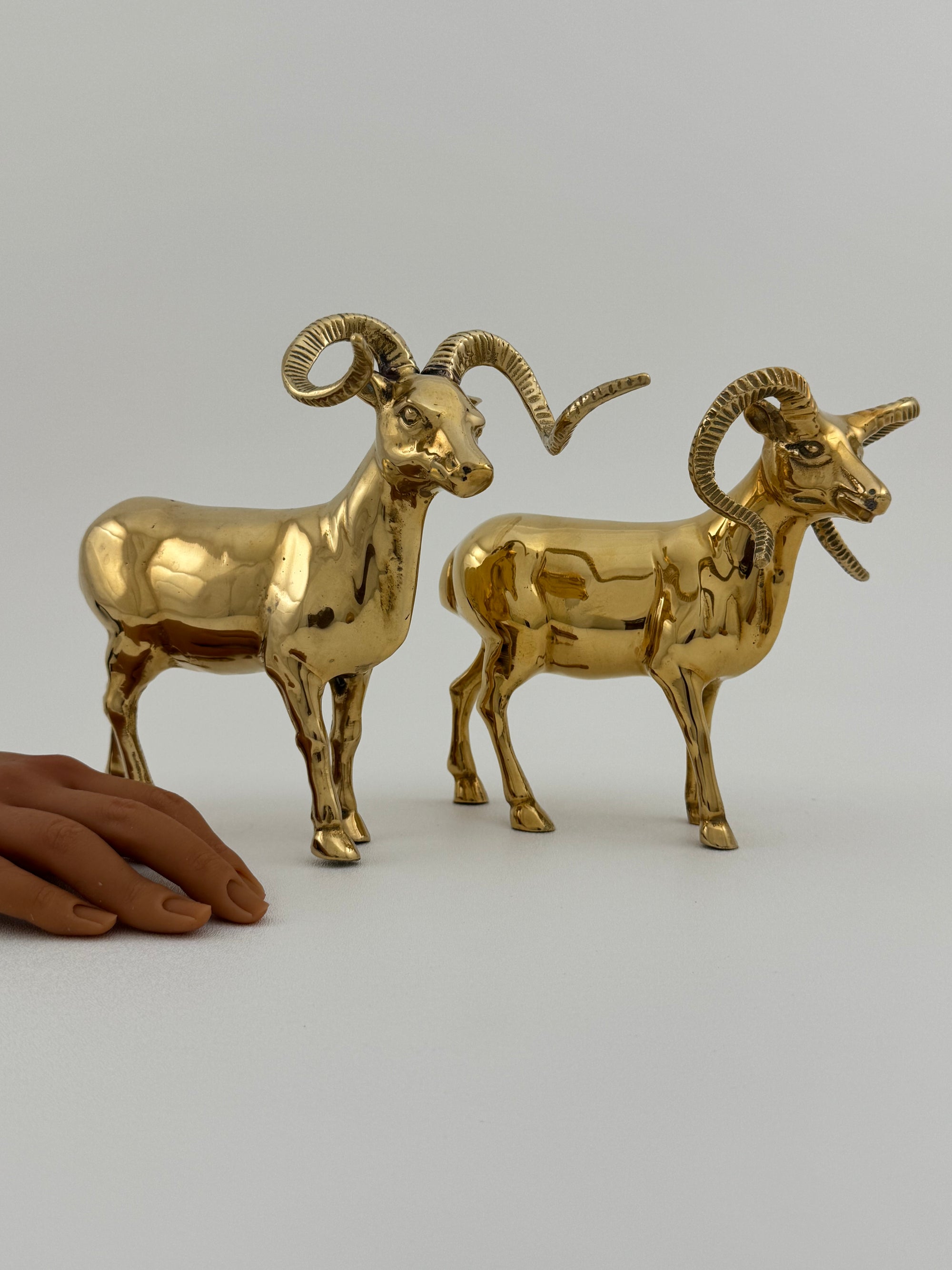 Vintage Brass Rams-A Pair