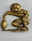 Vintage Brass Football Players Wall Hangings- A Set of Three by Gatco