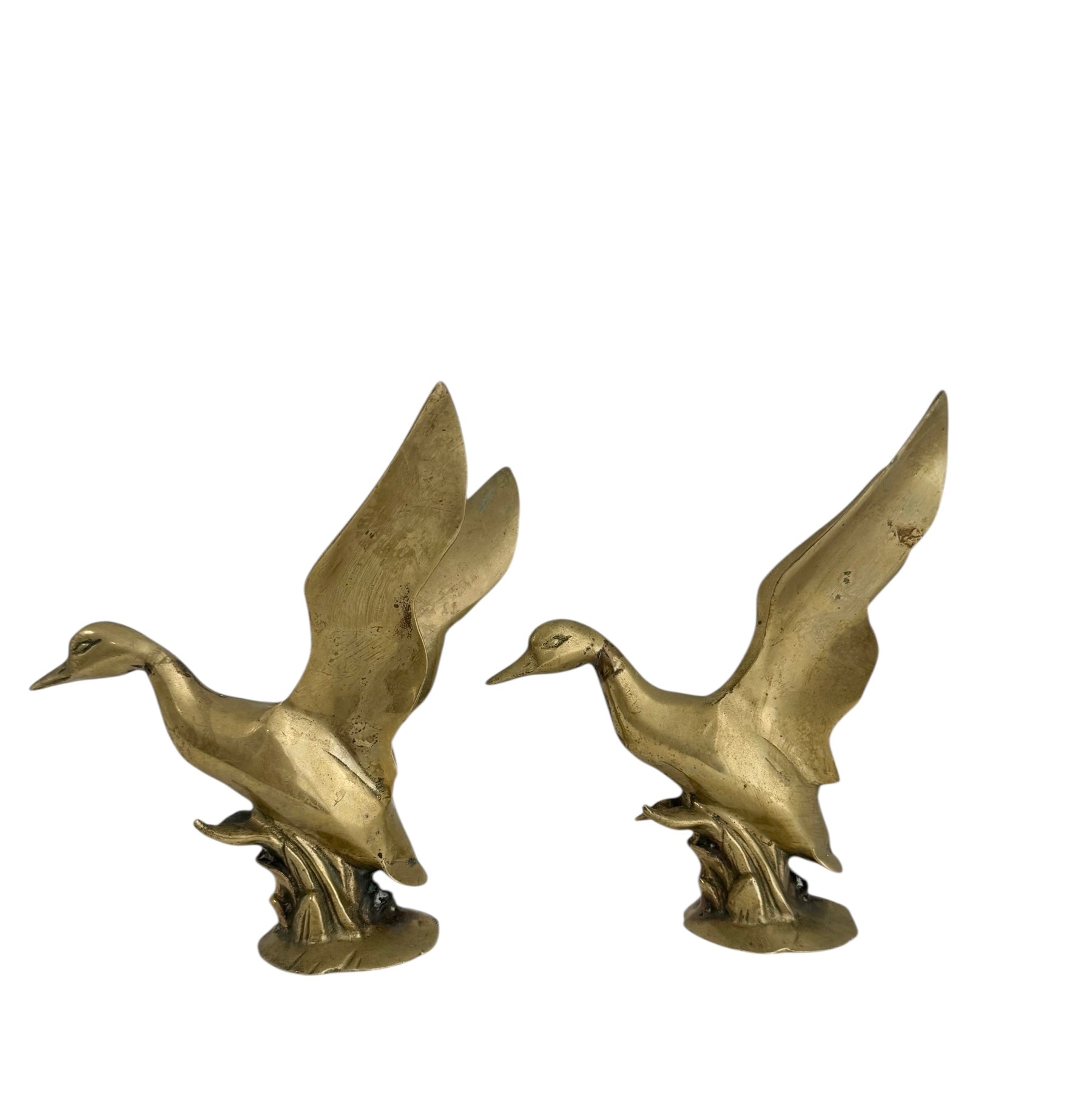 Vintage Brass Wings Up Bird Pair