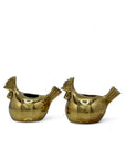 Vintage Brass Rooster Candleholders-A Pair