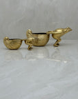 Vintage Brass Frogs Pulling Snails- A Pair