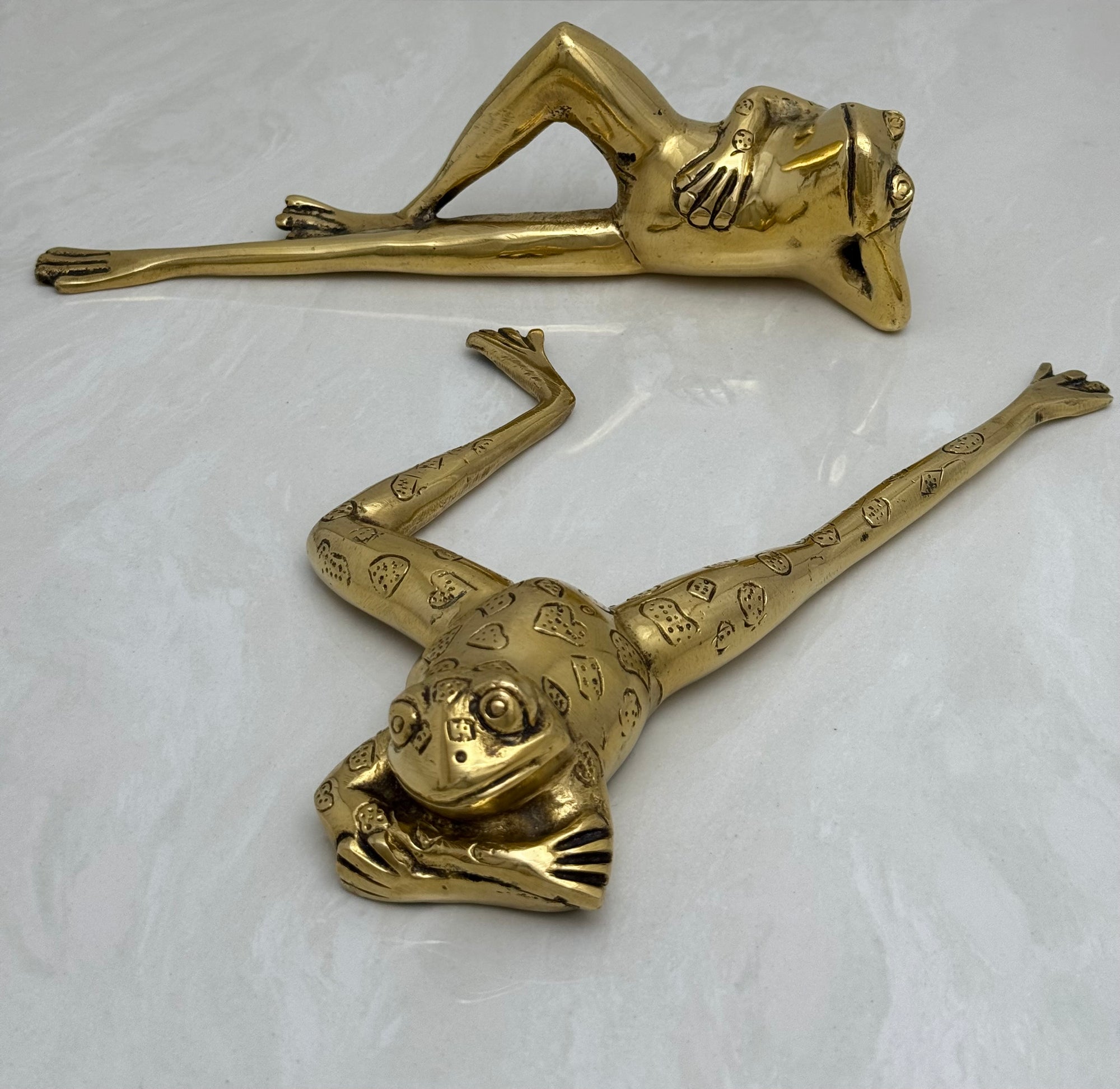 Long Legged Brass Frogs-A Pair