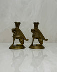 Vintage Brass Winged Sphinx Candleholders-A Pair