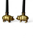 Vintage Brass Pig Candlestick Holders-A Pair by Fritz Brass