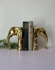 Vintage Brass Elephant Bookends- A Pair