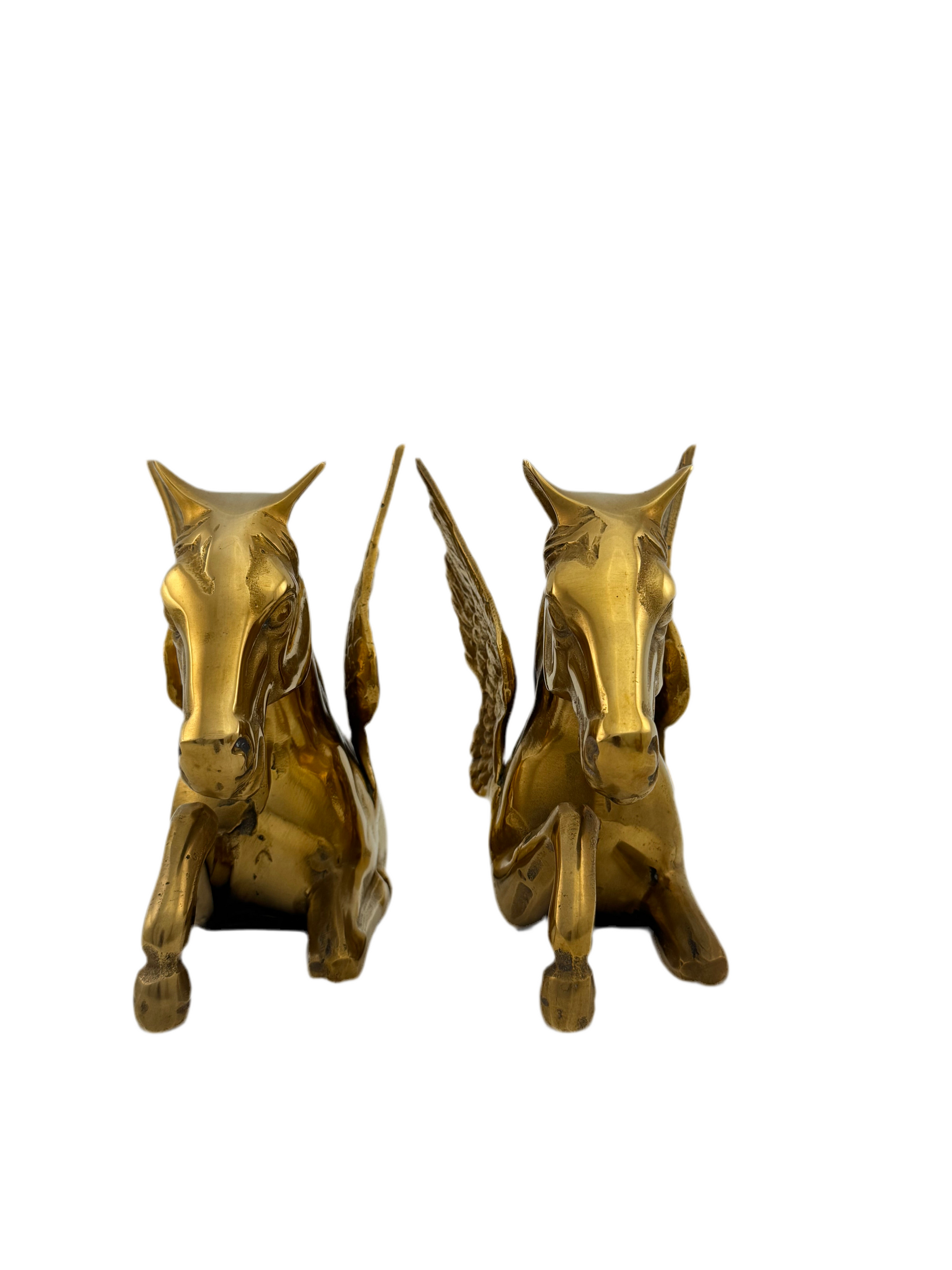 Vintage Brass Pegasus Bookends-A Pair
